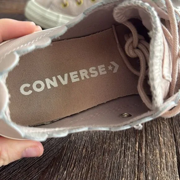 Converse Chuck Taylor All Star Low Top Scalloped Frilly Thrills Blush Sneakers - Picture 8 of 9